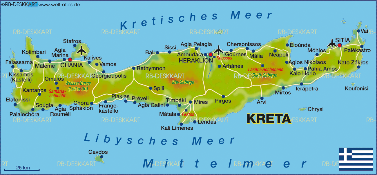 Kreta Landkarte